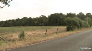 Amateur blonde French babe goes for doggy style sex outdoors on cam