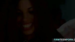 Brunette stunner riding a hard wang