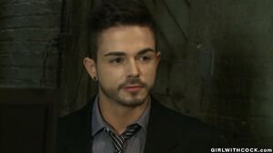 Corrupted shemale agent fucks guy