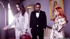 Busty stepmom dominates redhead teen