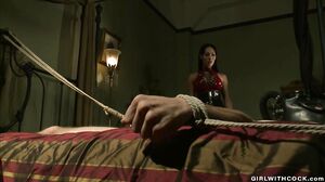 Slave in chastity anal fucked by TS