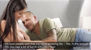 Fervent nympho spreads soft pussy and gets deflorated