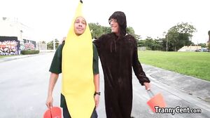 Guy bangs mindblowing shemale milf