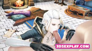 3D Naughty Girlfriends Sucked a Big Dick