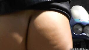 Brunette babe fucked in public park