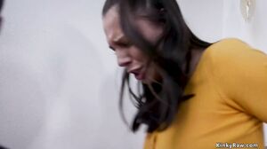 Dad and stepmom punish petite teen