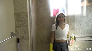 Nina North - Young Latina Maid Cleans Cock