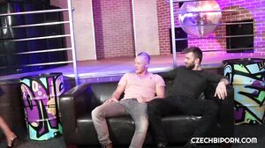 Hot threesome with milf waitress