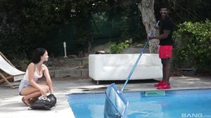 Gina Ferocious Gives Up Her Tight White Pussy To The Well Hung Pool Guy