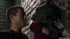 Bound slave dived and rough fucked