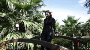 Backstage Of Photoshoot In Leather Catsuit Despressi Ex