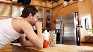 Tatted Blonde Stepmom Nina Elle Gets Nailed in the Kitchen