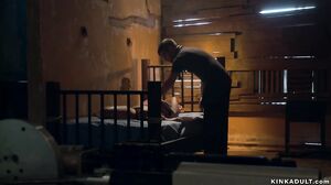 Bound babe submits to big cock master