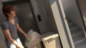 Big boobs chubby wife in the neighborhood to put out garbage
