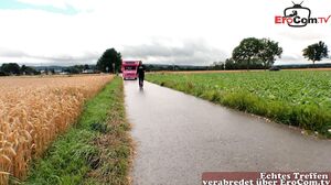 german housewife at street pick up and fuck in car