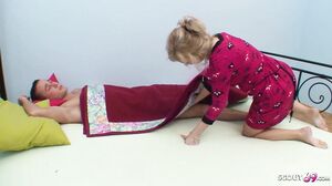 Mom wake up StepSon with BJ to get Rough Anal Sex