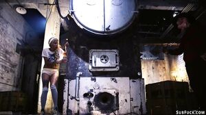 Ebony slut anal gang bang fucked