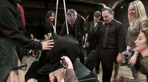 Busty anal fucked and fisted in public