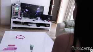 EuroCoeds - using a dildo on 18yo irish candy while she