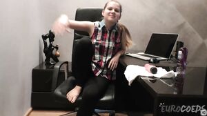 EuroCoeds - 19yo nika mastubating with a dildo in my ho