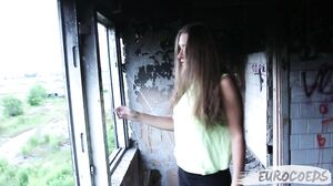 EuroCoeds - reichel tries get orgasm in old house