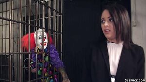 Little slut dap fucked by clowns