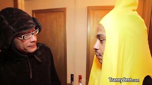 Tranny treated guys for halloween