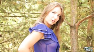 Eva - Softcore Model Convinced to Fuck Older Dude Outdoor