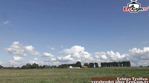 german blonde natural tits milf at outdoor date