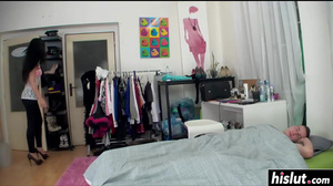 Alicia gives a footjob before the slamming