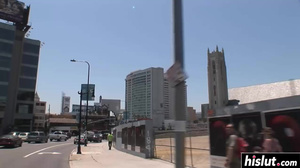 Two sluts get fucked in a van