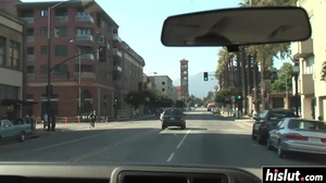 Hot sluts get plowed in a vehicle