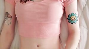 TGirl Rose Marie - Big dick tgirl gives herself a huge facial