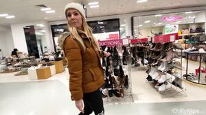 British MILF Shows Big Tits & Vag In Department Store