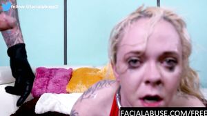 Exhausting throat fuck for old skank