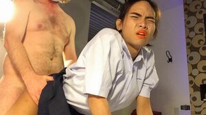 Asian Shemale Schoolgirl Ploy Fucked