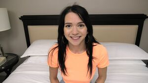 Long legged coed sucks cock