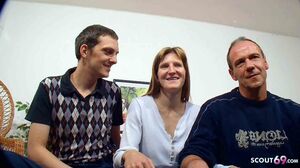 Stupid German Cuckold let his Anorexic wife Fuck Strang