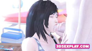 Hot 3D Babes Sucked a Big Thick Cock