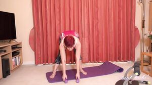 AuntJudys - Linda Works Out Then Works Out Her Pussy