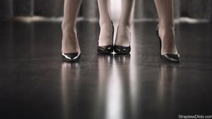 StraplessDildo - Hairy Pussy Brunette Girl Fucked With