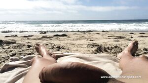 AwesomeHandjobs - Girl With Nice Tits Gives Handjob On