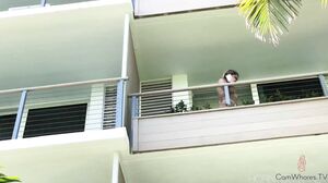 He caught me on the balcony