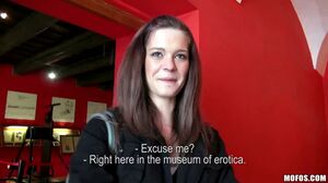 Kelly Sun fucked at the back of museum