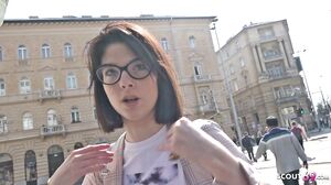 German student with glasses gefickt