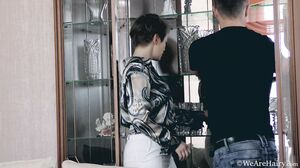 WeAreHairy - Yulenka Moore - White Pants Denim Jeans