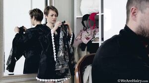 WeAreHairy - Yulenka Moore - Black Robe White Stockings