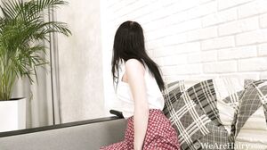 WeAreHairy - Elley Ray - White Blouse Red Skirt