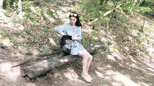 WeAreHairy - Elley Ray - Wood Log Blue Dress