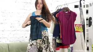 WeAreHairy - Elsa Hanemer - Blue Blouse Printed Skirt